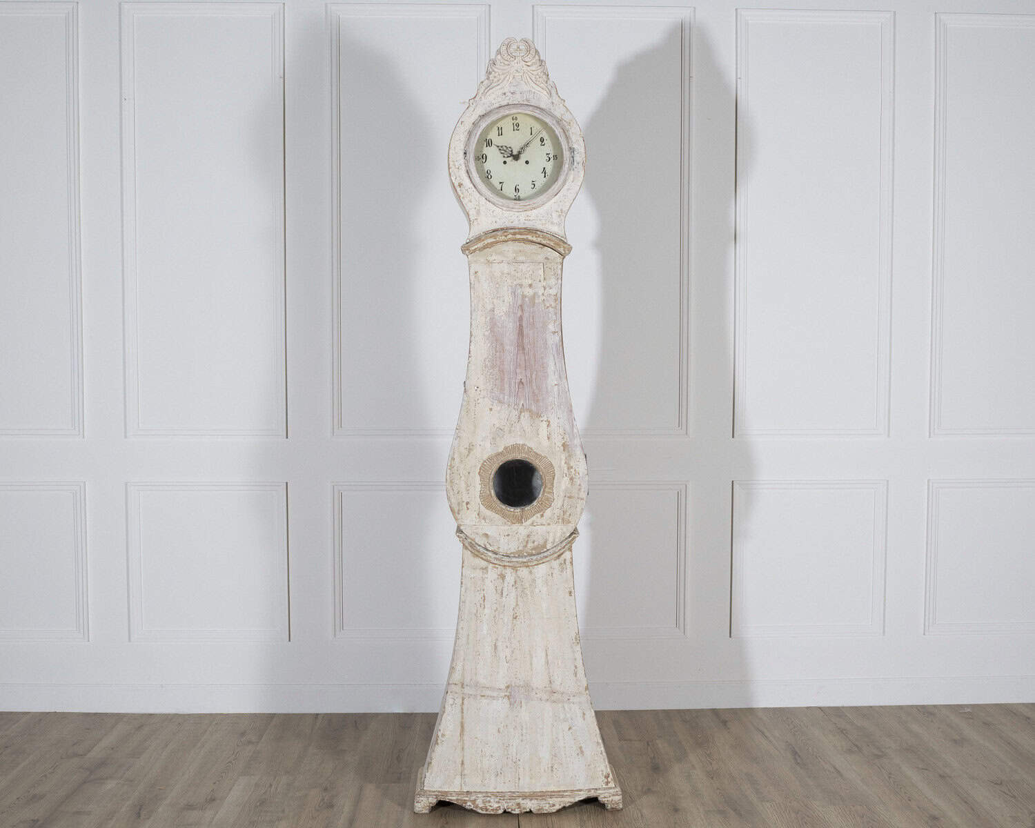 Rare 1820s Swedish Mora Clock with Original Paint and Mechanism - JAA