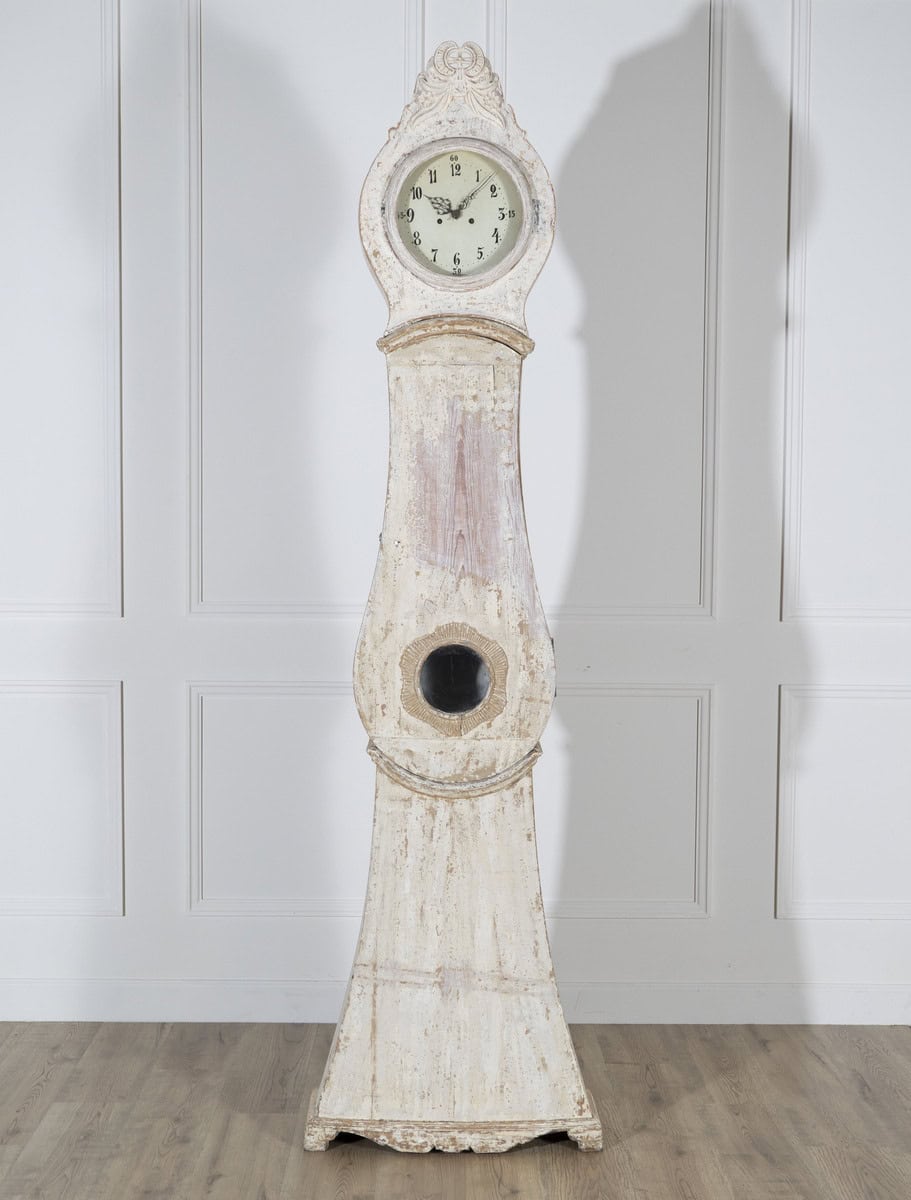 Rare 1820s Swedish Mora Clock with Original Paint and Mechanism - JAA