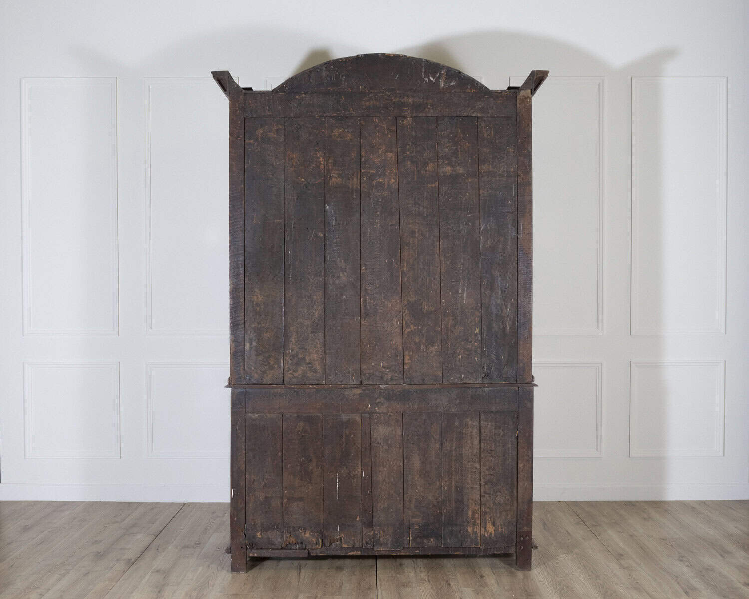 18th Century French Blond Oak Buffet Deux Corps with Molded Panels - JAA