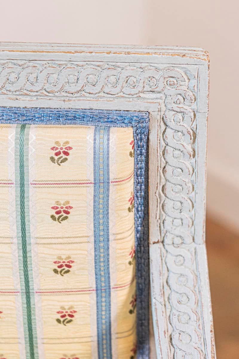 Pair of Swedish Gustavian Style 1890s Painted Wood Armchairs with Guilloches - JAA