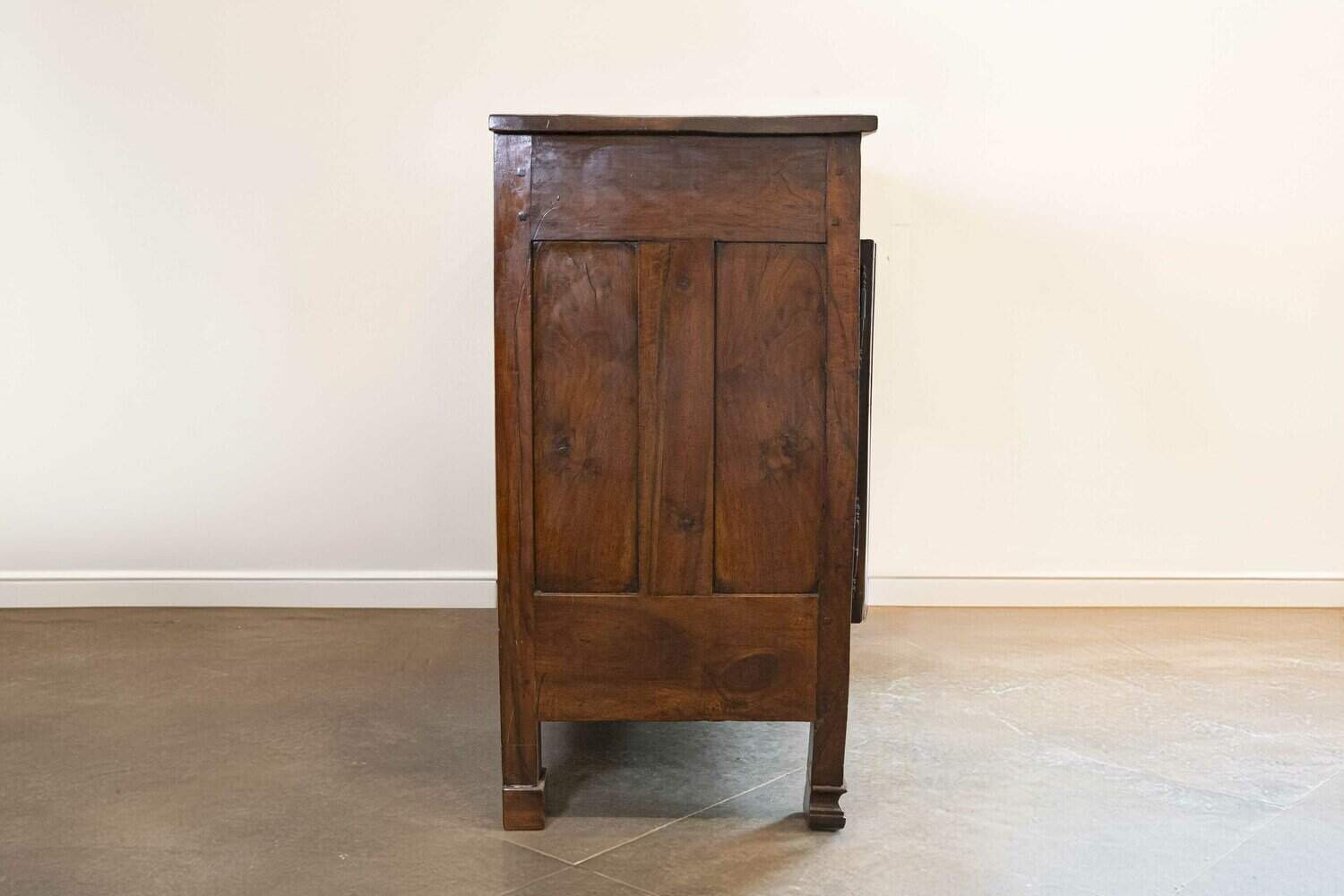 On Hold: Italian 19th Century Walnut Buffet with Three Drawers over Two Molded Doors - JAA