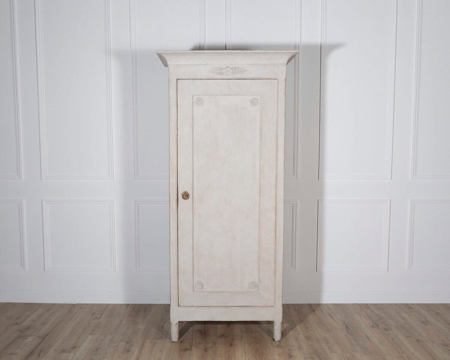Swedish Painted Linen Closet with Shelves, Circa 1890 - JAA