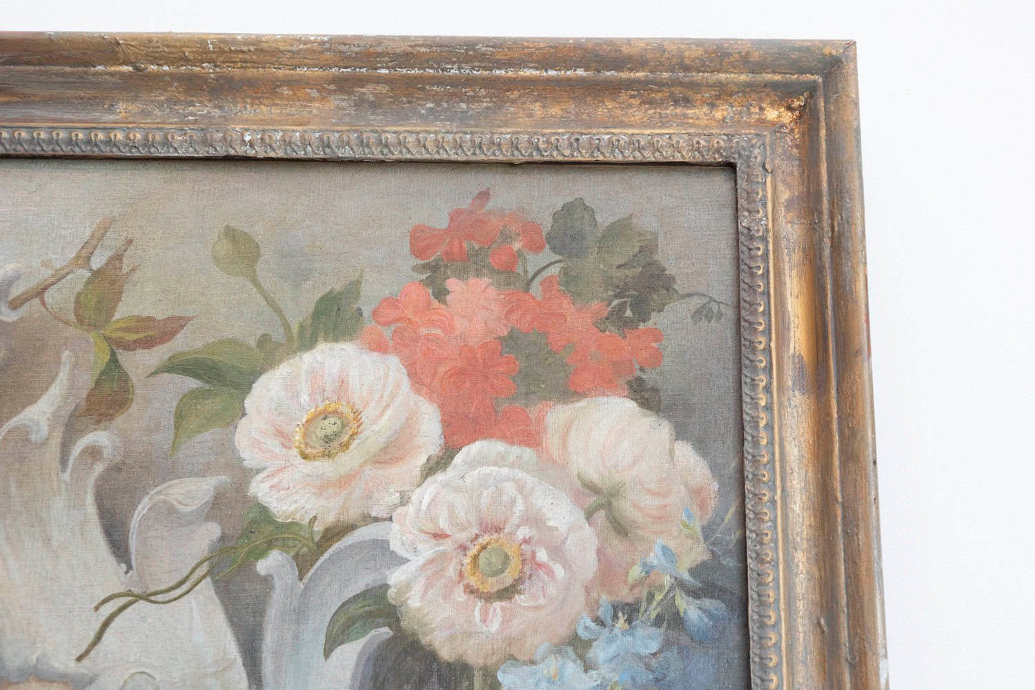 French 19th Century Aubusson Cartoon with Floral Decor Surrounding a Cherub - JAA