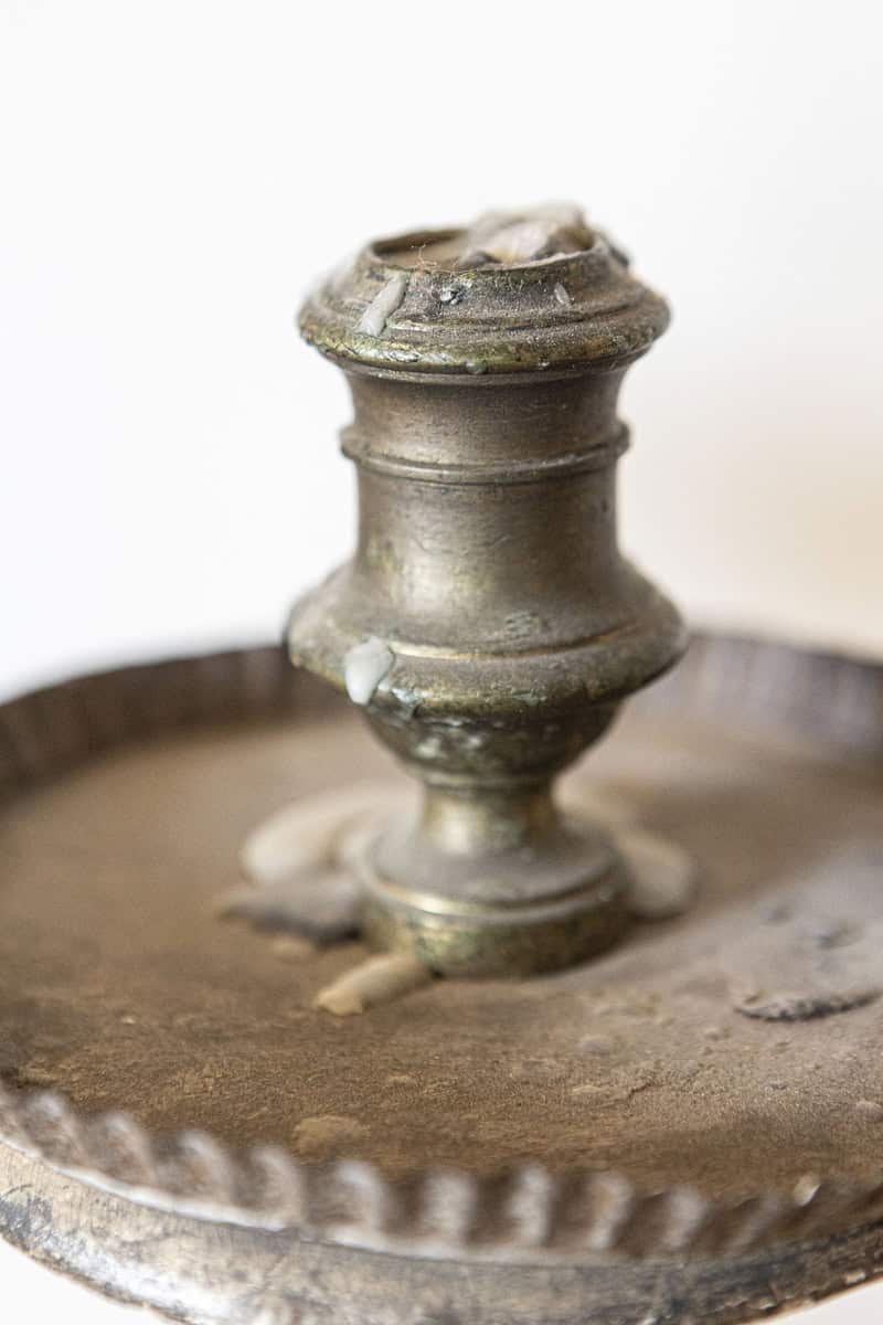 Pair of Rococo Period 18th Century Italian Painted and Carved Candlesticks - JAA