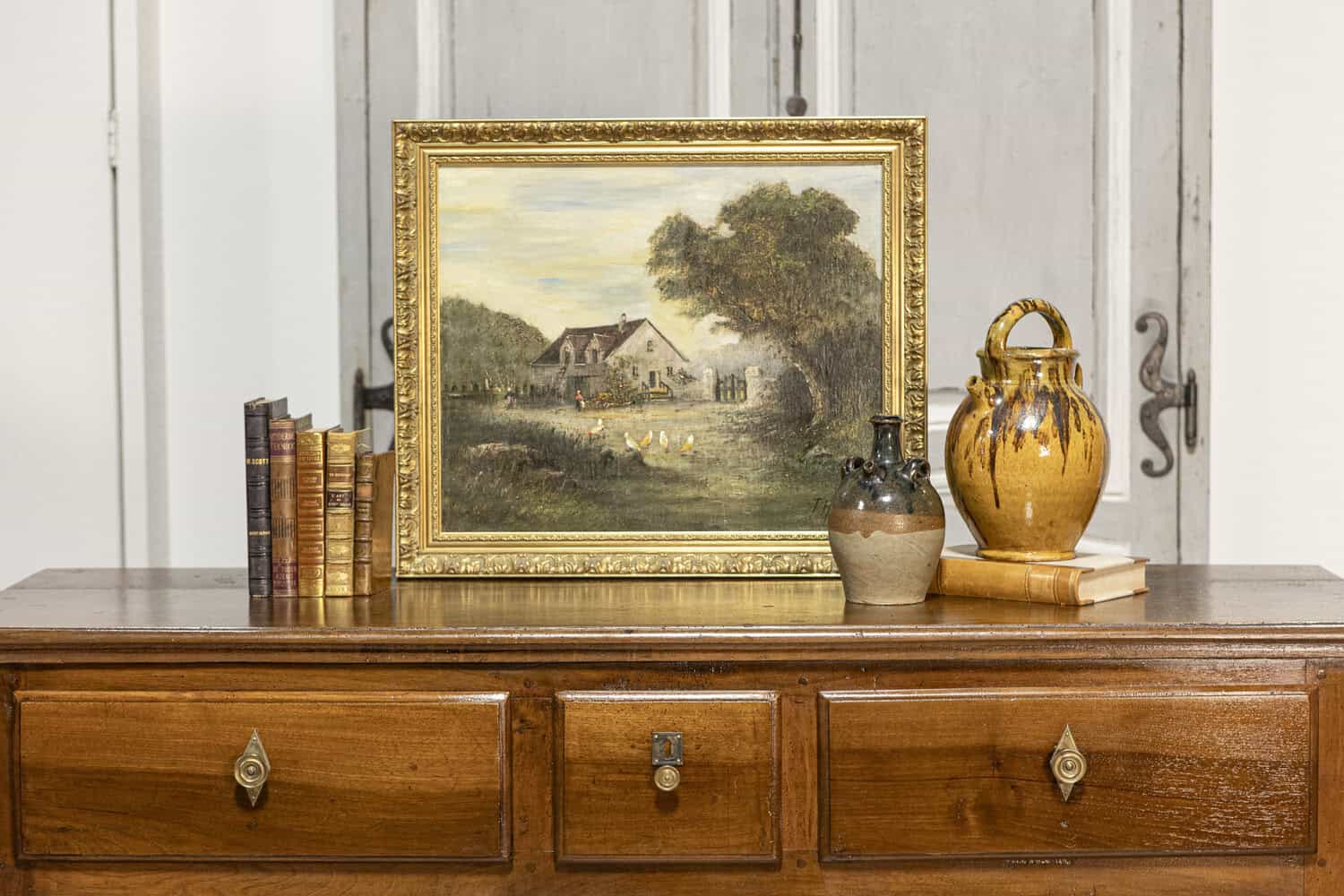 Italian Early 19th Century Walnut Three Drawers over Two Doors Buffet - JAA