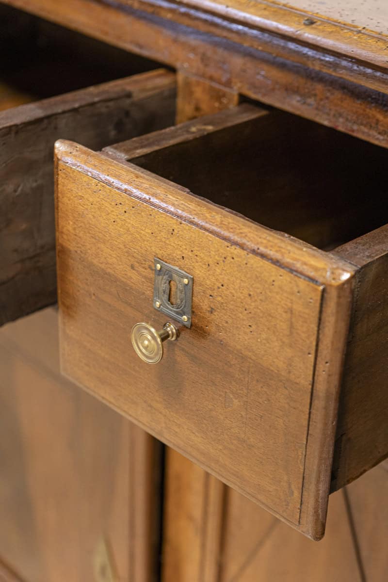 Italian Early 19th Century Walnut Three Drawers over Two Doors Buffet - JAA