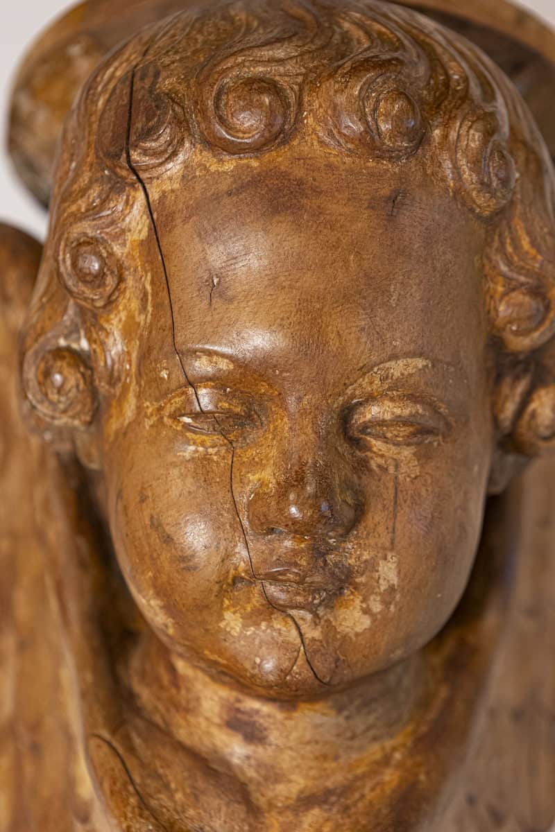 40% OFF at Checkout. Pair of French 19th Century Wooden Wall Brackets with Carved Cherubs - JAA