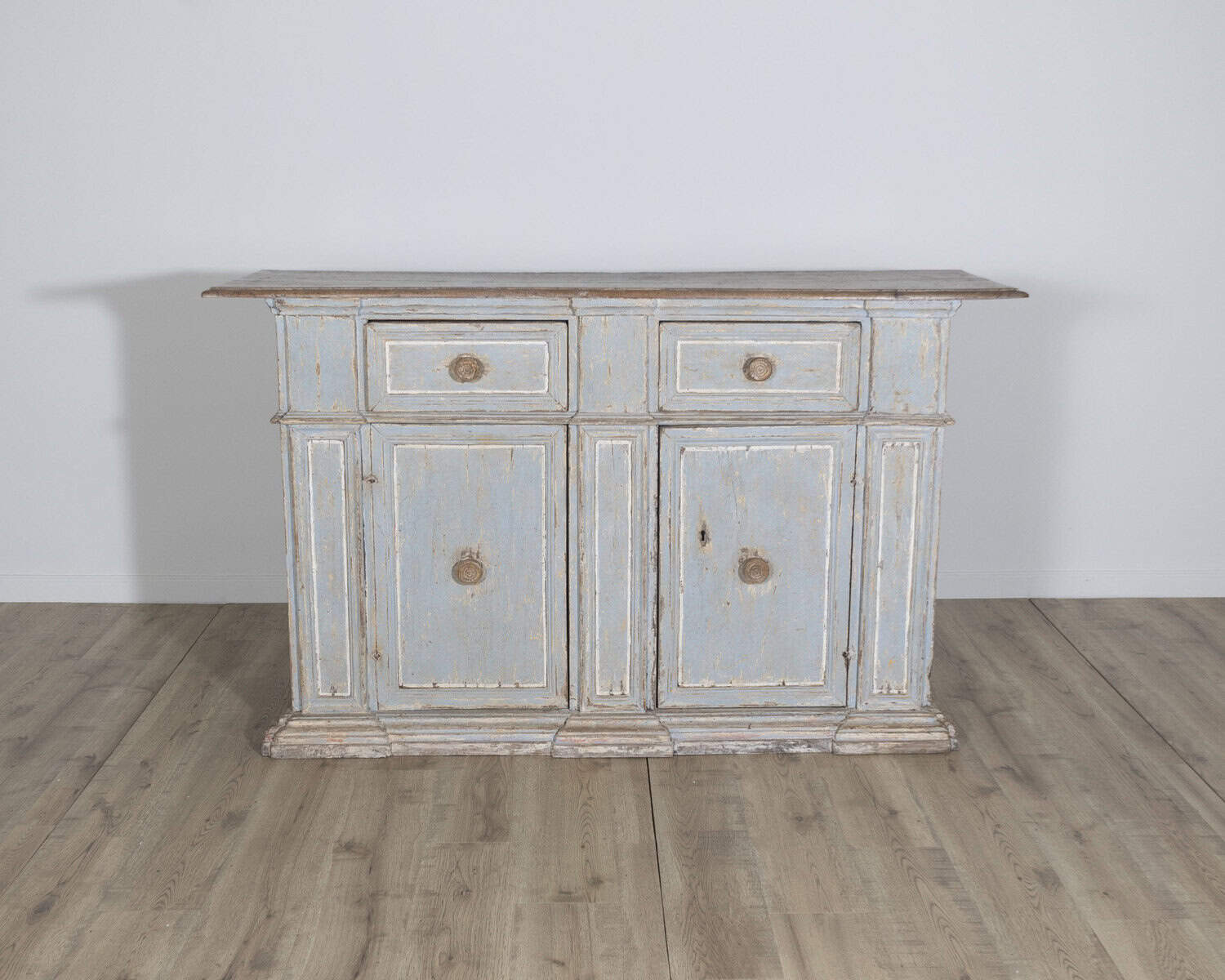 18th Century Italian Painted Sideboard from Umbria with Walnut Top - JAA