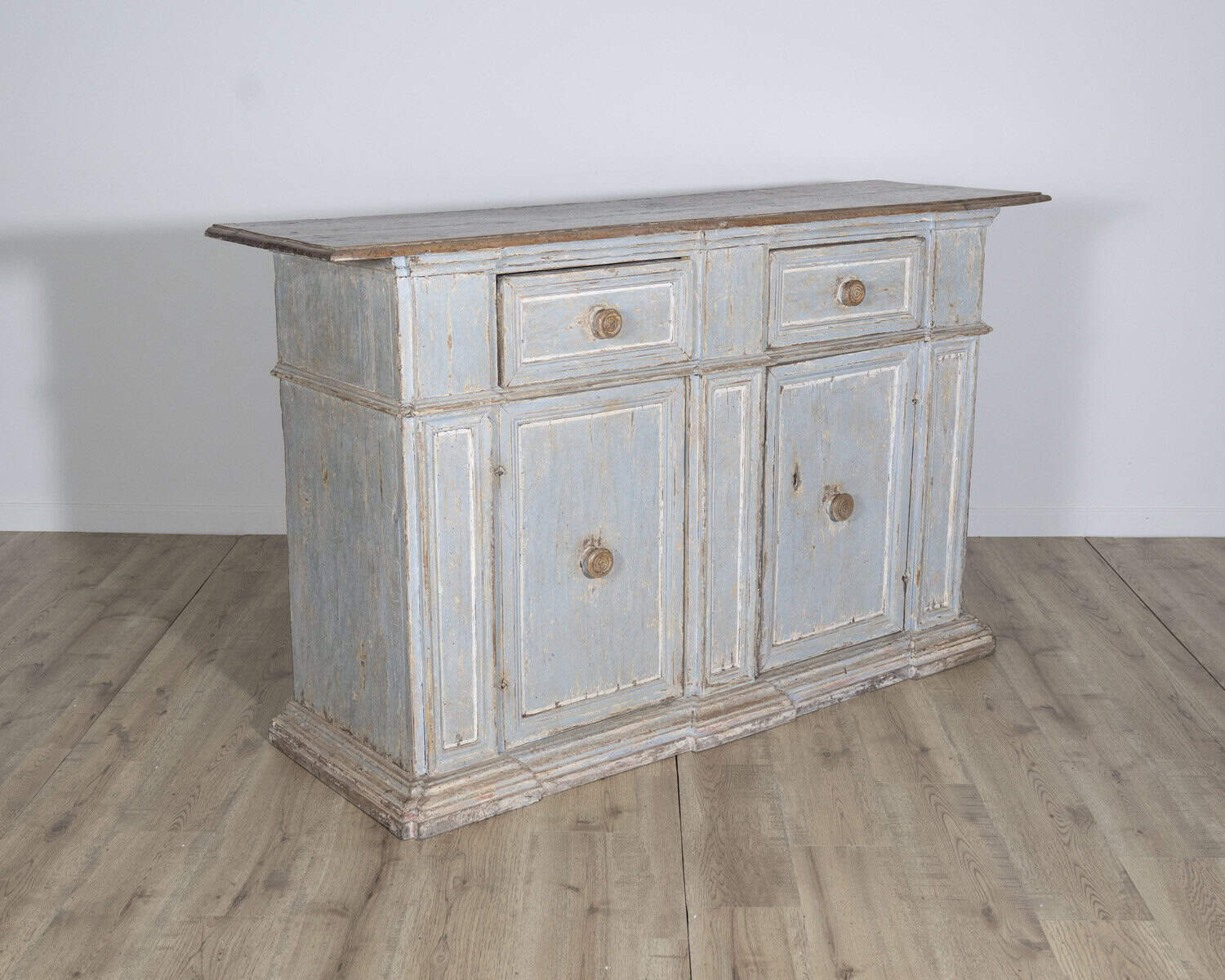 18th Century Italian Painted Sideboard from Umbria with Walnut Top - JAA