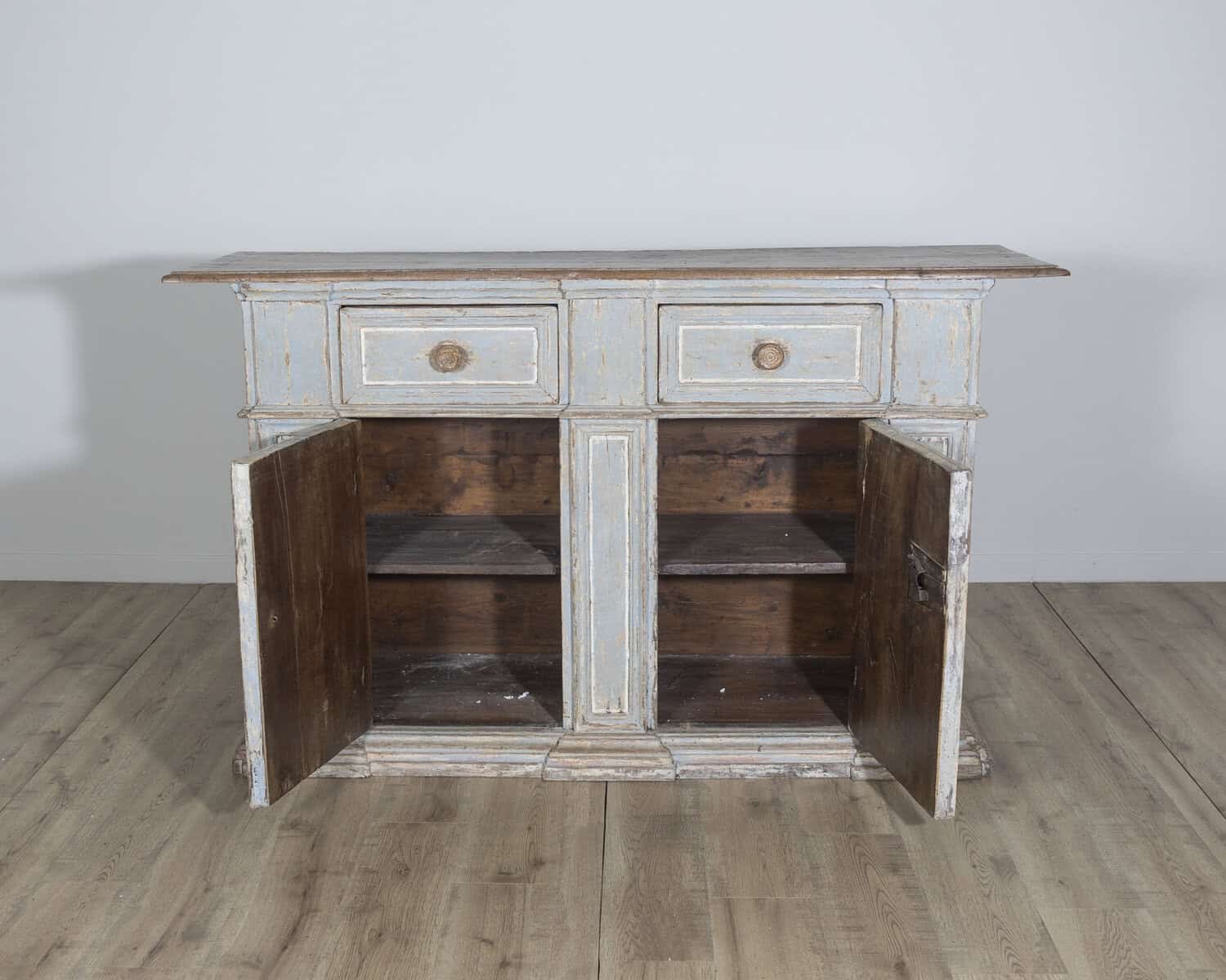 18th Century Italian Painted Sideboard from Umbria with Walnut Top - JAA