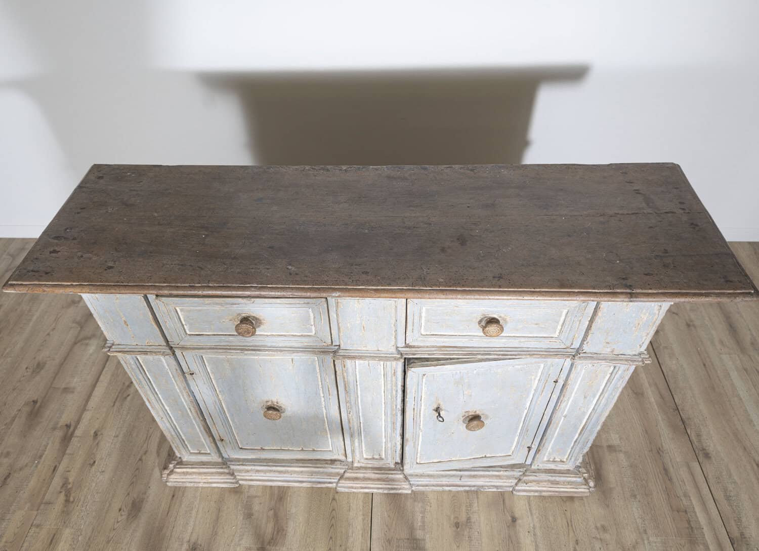 18th Century Italian Painted Sideboard from Umbria with Walnut Top - JAA
