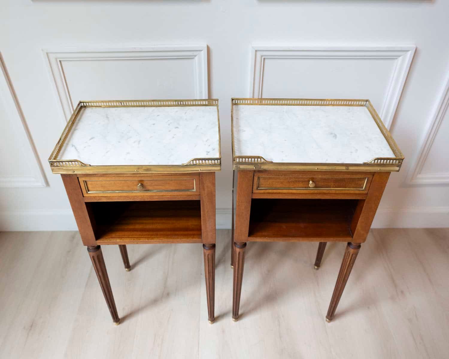 Pair Of Louis XVI Style Bedside Tables - JAA