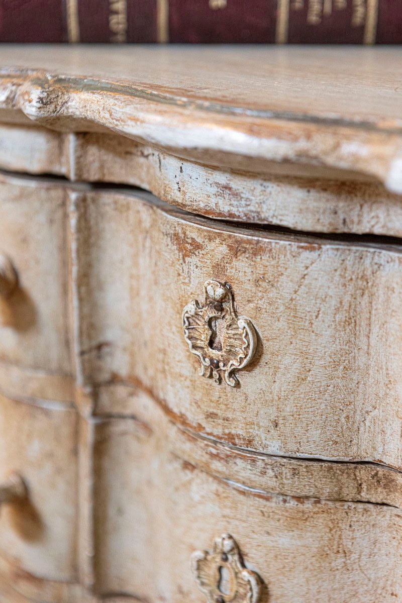 40% OFF at Checkout.  French 1880s Rococo Style Three-Drawer Bedside Chest with Serpentine Front - JAA