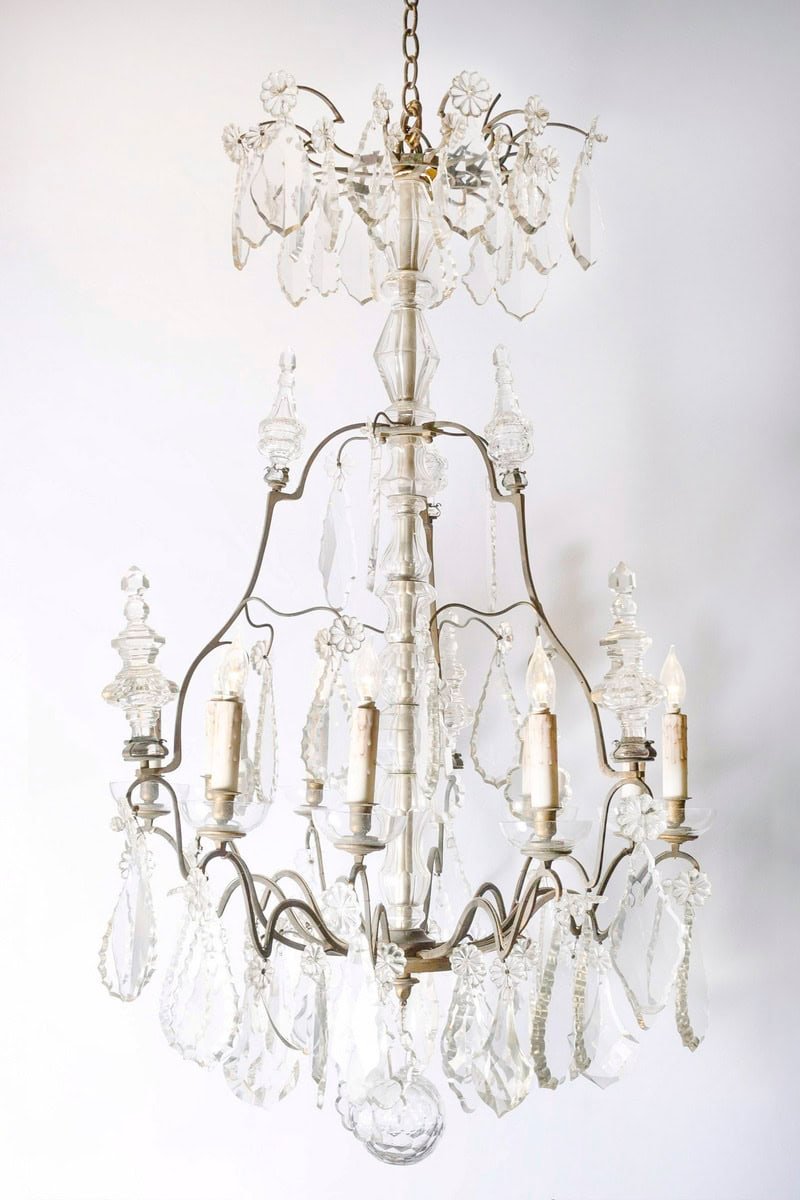 40% OFF. French Louis-Philippe Period Nine-Light Crystal and Iron Chandelier, circa 1840 - JAA