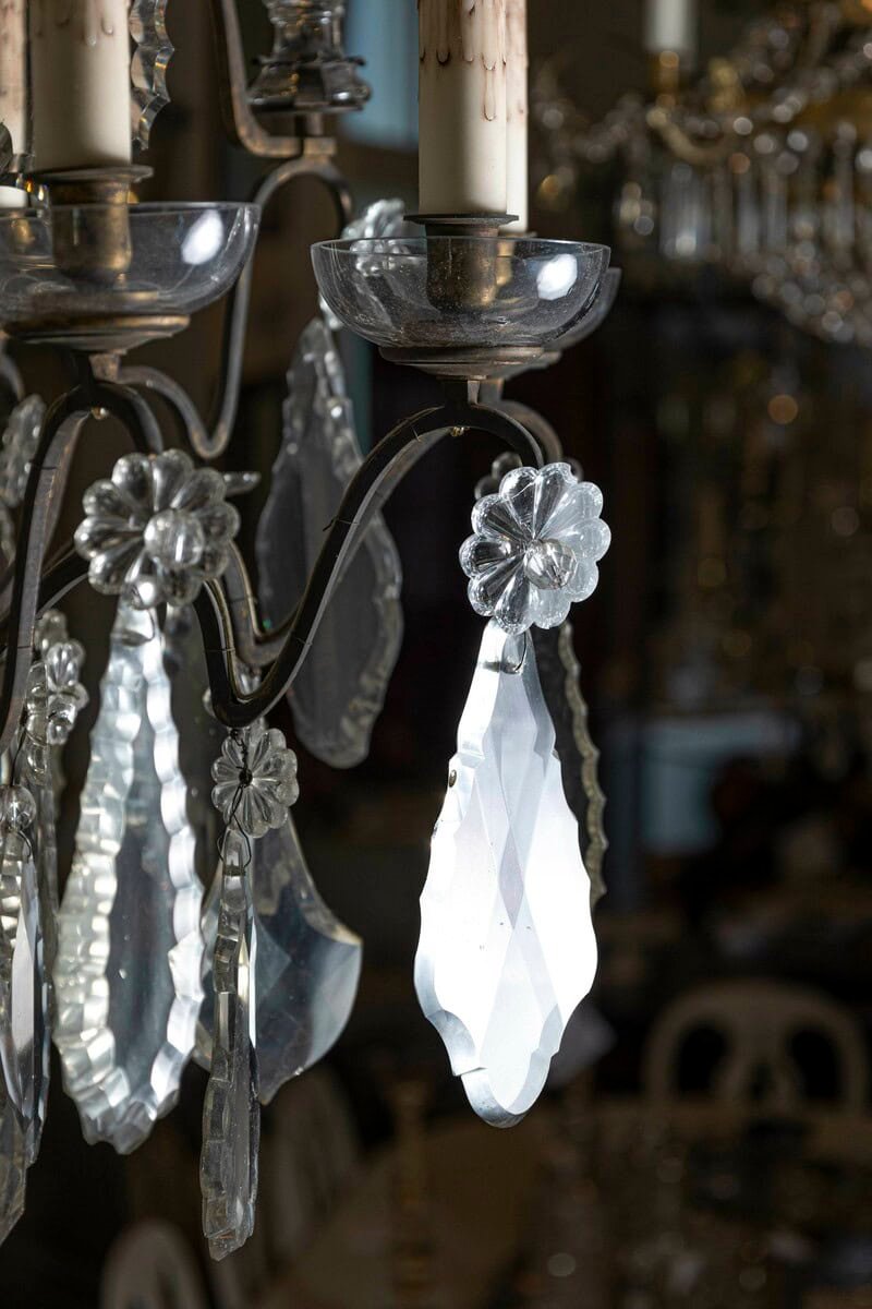 40% OFF. French Louis-Philippe Period Nine-Light Crystal and Iron Chandelier, circa 1840 - JAA