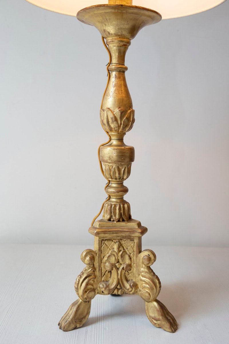 20th Century French Giltwood Table Lamp - JAA