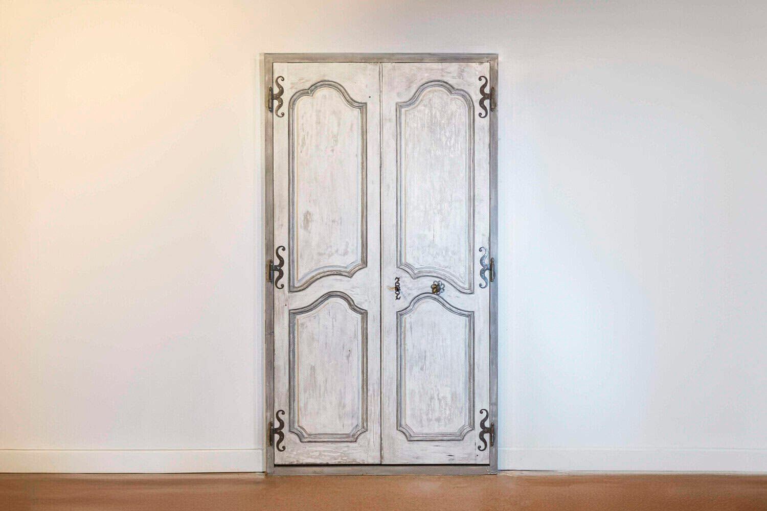 Pair of French Louis XV Period 1750s Painted Communication Doors with Hardware - JAA