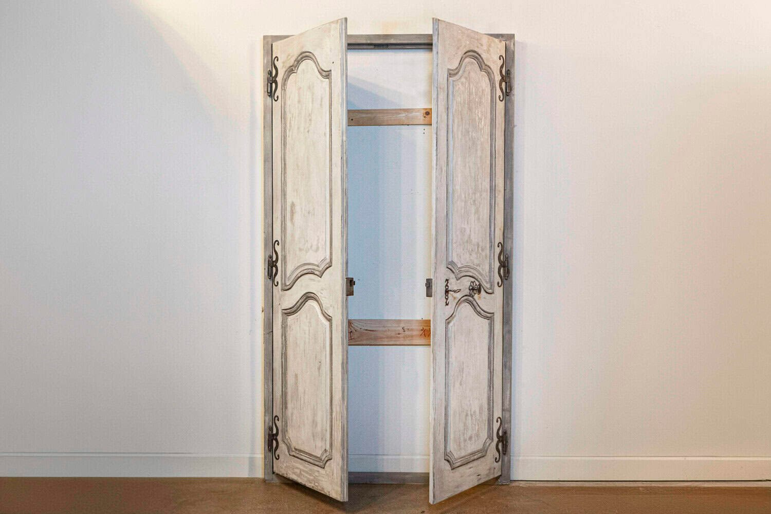 Pair of French Louis XV Period 1750s Painted Communication Doors with Hardware - JAA