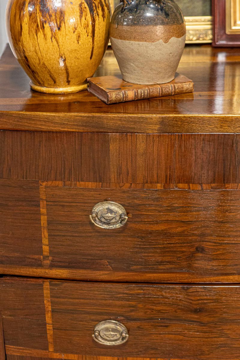 18th Century Italian Louis XVI Chest of Drawers In solid walnut and marquetry from Veneto - JAA