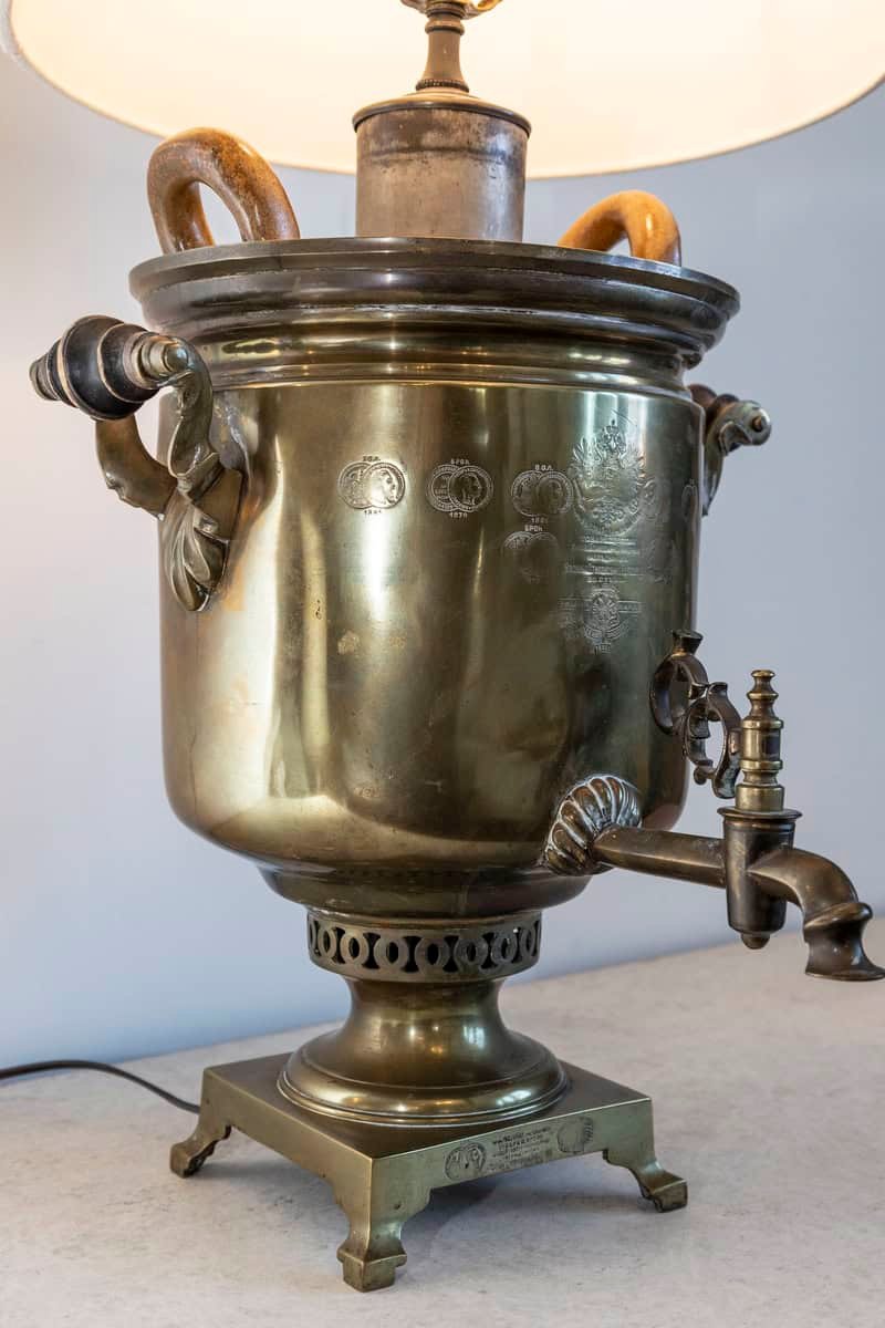 Late 19th Century Russian Brass Samovar Lamp - JAA