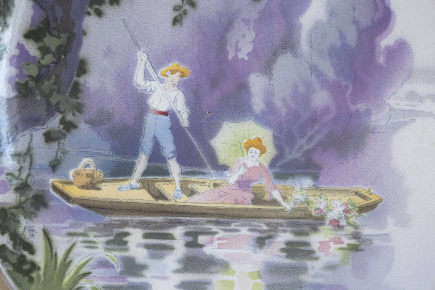 French Late 19th Century Porcelain Decorative Hanging Plate by Edmond Lachenal - JAA