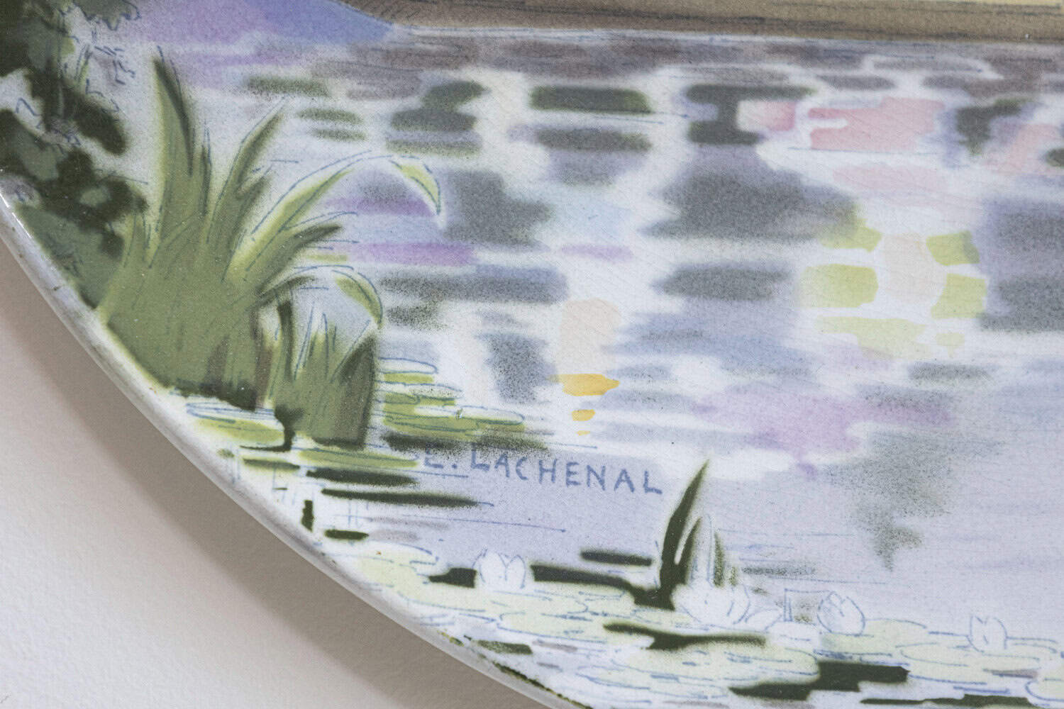 French Late 19th Century Porcelain Decorative Hanging Plate by Edmond Lachenal - JAA