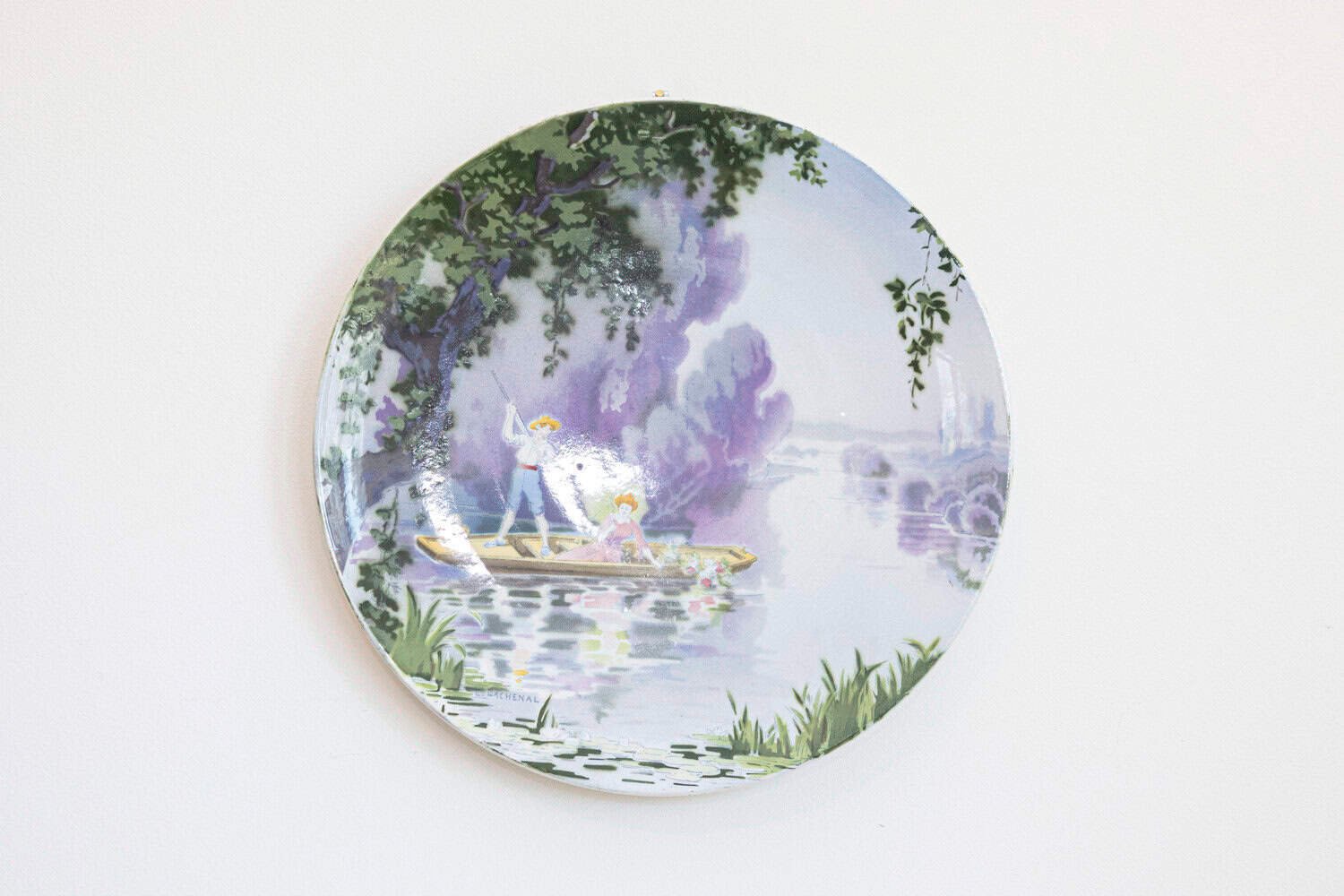 French Late 19th Century Porcelain Decorative Hanging Plate by Edmond Lachenal - JAA