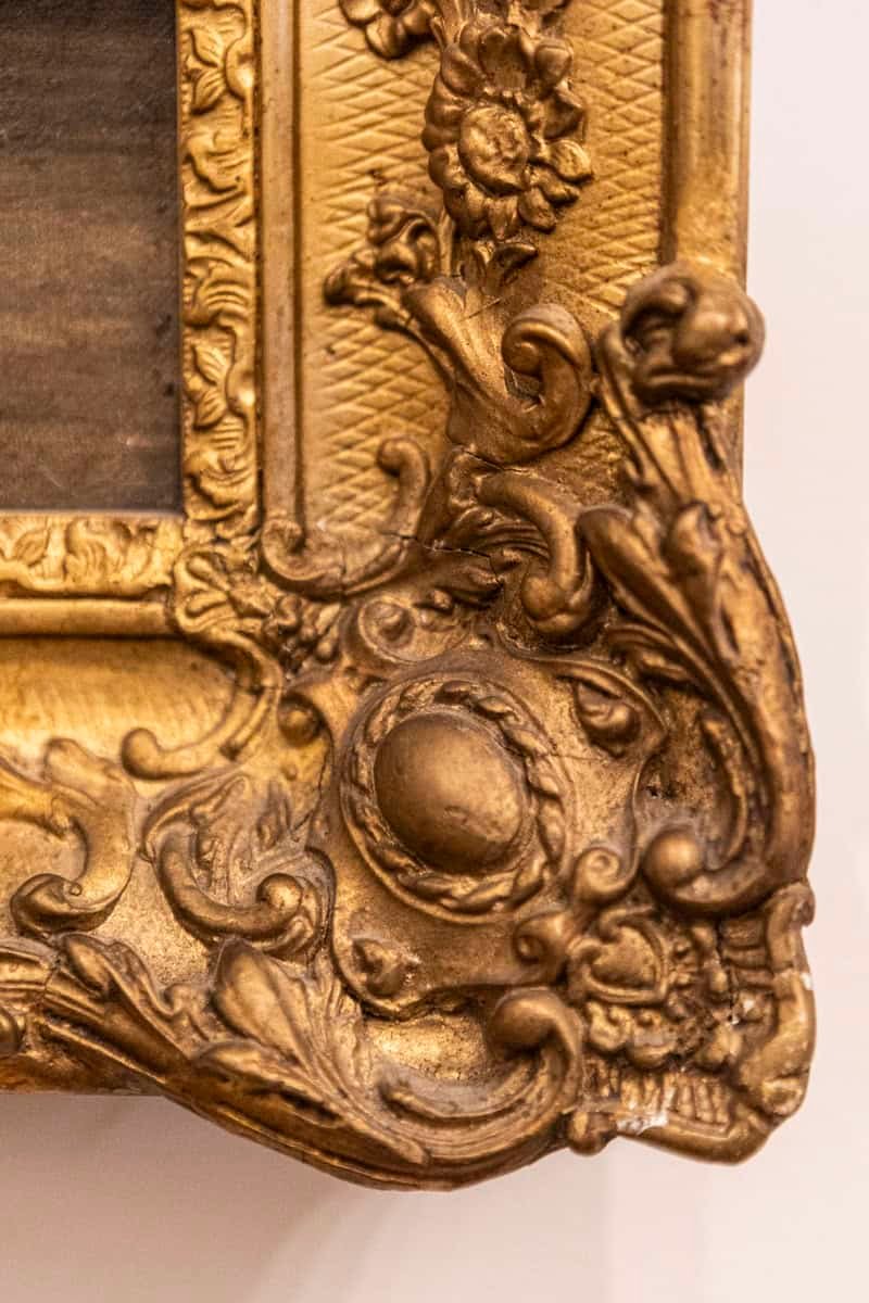 19th Century French Floral Painting Signed Philippe Rousseau in Giltwood Frame - JAA