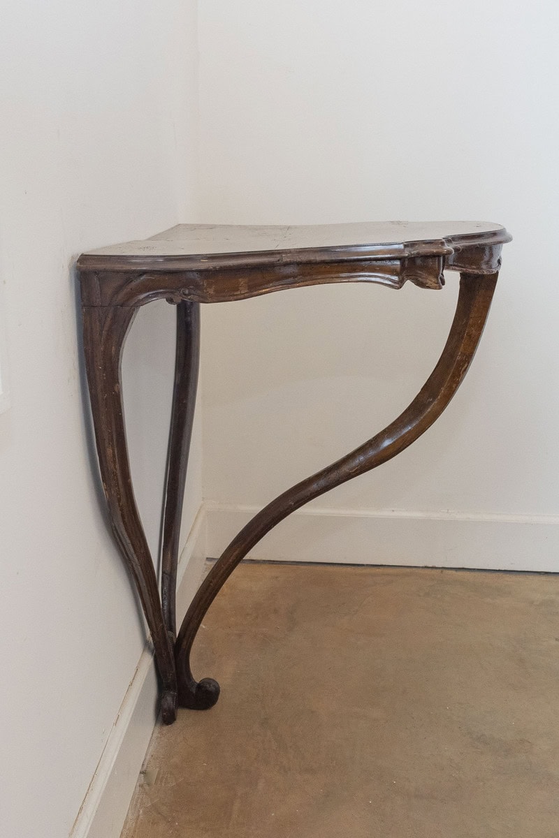 40% OFF at Checkout. Italian Rococo Late 18th Century Walnut Console Table with Authentic Patina - JAA