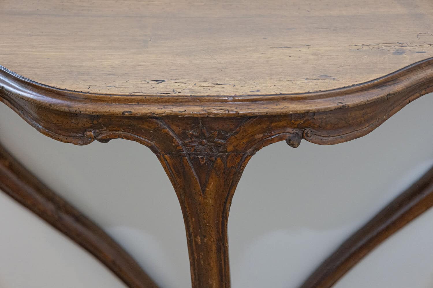 40% OFF at Checkout. Italian Rococo Late 18th Century Walnut Console Table with Authentic Patina - JAA