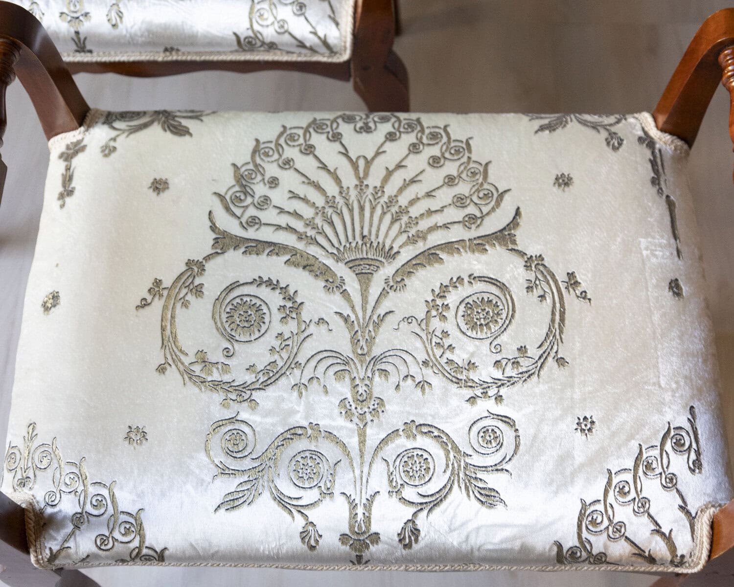 Pair of Italian Cherry Vanity Stools, Napoleon III Period, Mid-19th Century - JAA