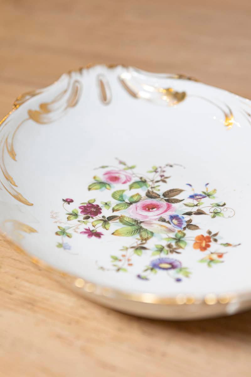 French Napoléon III Porcelain de Paris Plates with Floral Décor, Sold Separately - JAA