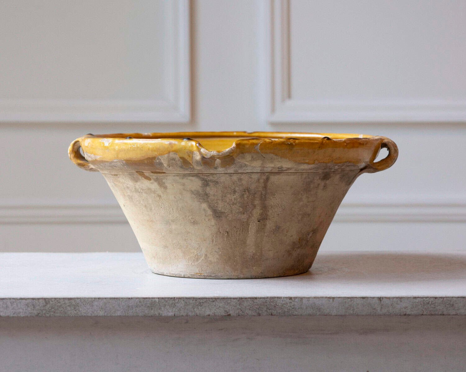 ON HOLD - 19th Century French Tian Bowl with Yellow Glaze - JAA