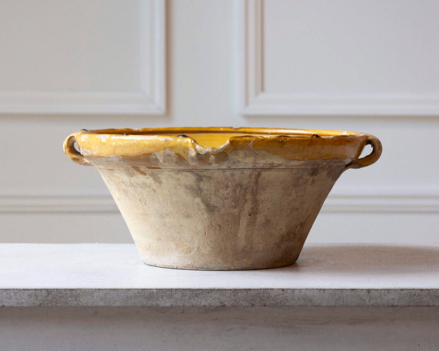 ON HOLD - 19th Century French Tian Bowl with Yellow Glaze - JAA