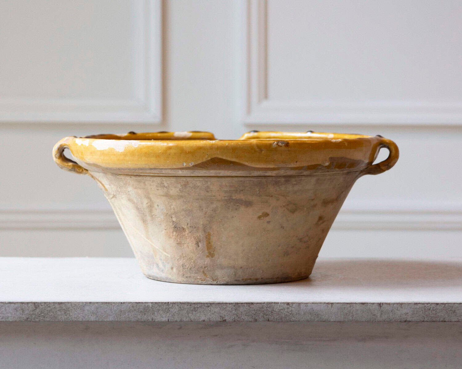 ON HOLD - 19th Century French Tian Bowl with Yellow Glaze - JAA