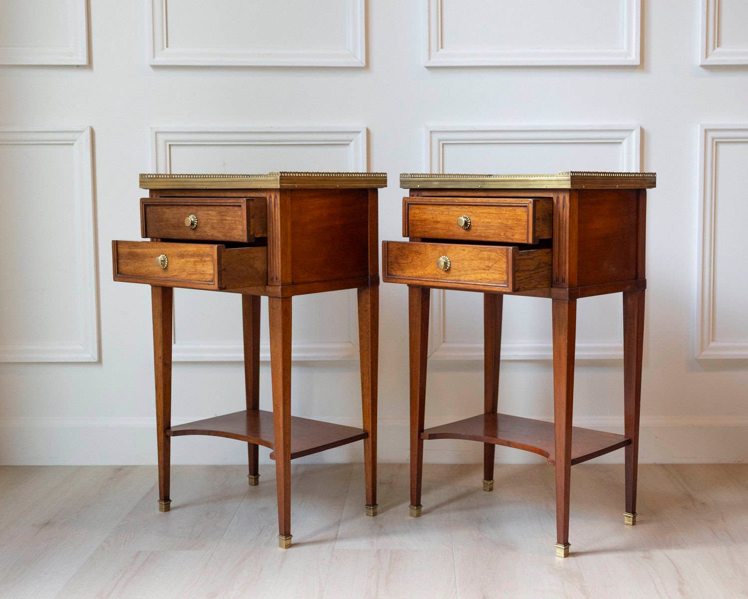 Pair Of Louis XVI Style Bedside Tables By Mailfert - JAA