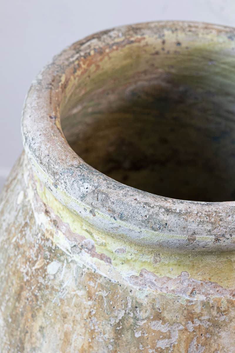 Large Size French Provincial 19th Century Glazed Terracotta Biot Olive Oil Jar - JAA