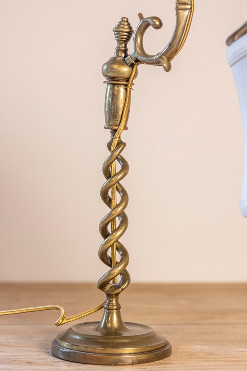 19th Century French Brass Barley Twist Lamp Circa 1870 - JAA