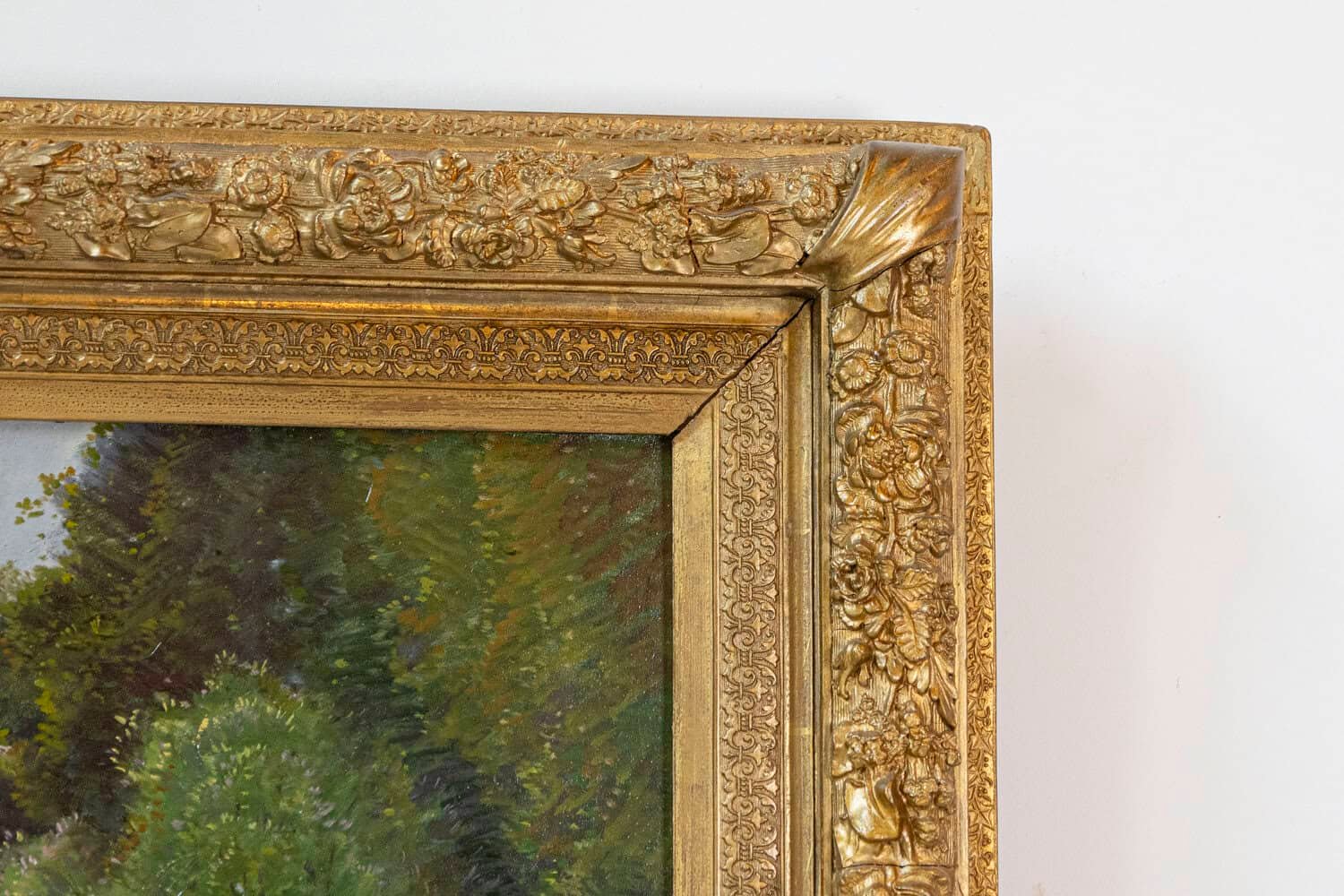 French Barbizon Painting of a Shepherd with His Herd of Sheep, Late 19th Century - JAA