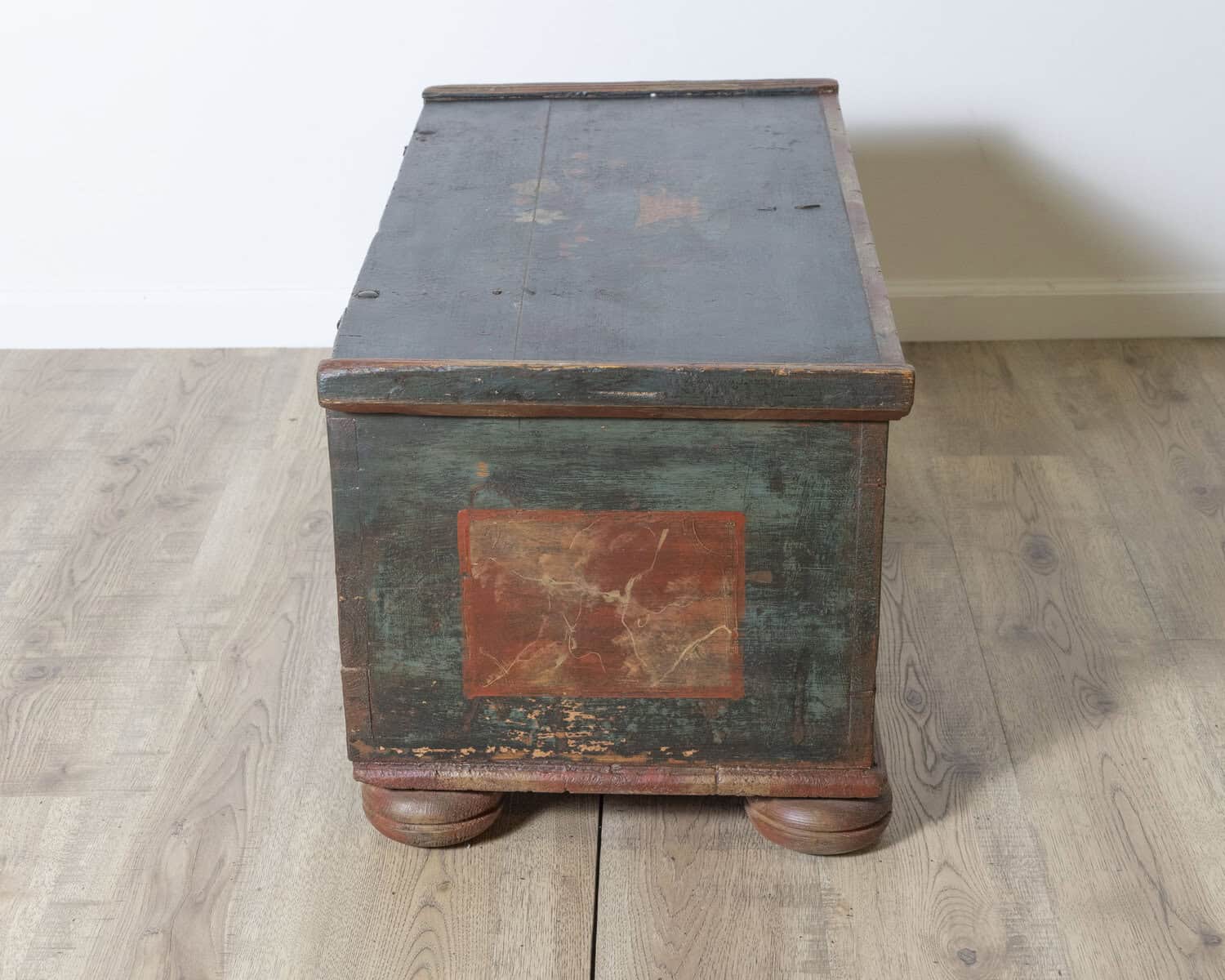 Alpine Folk Art Painted Chest with Floral Motifs, Dated 1835 - JAA