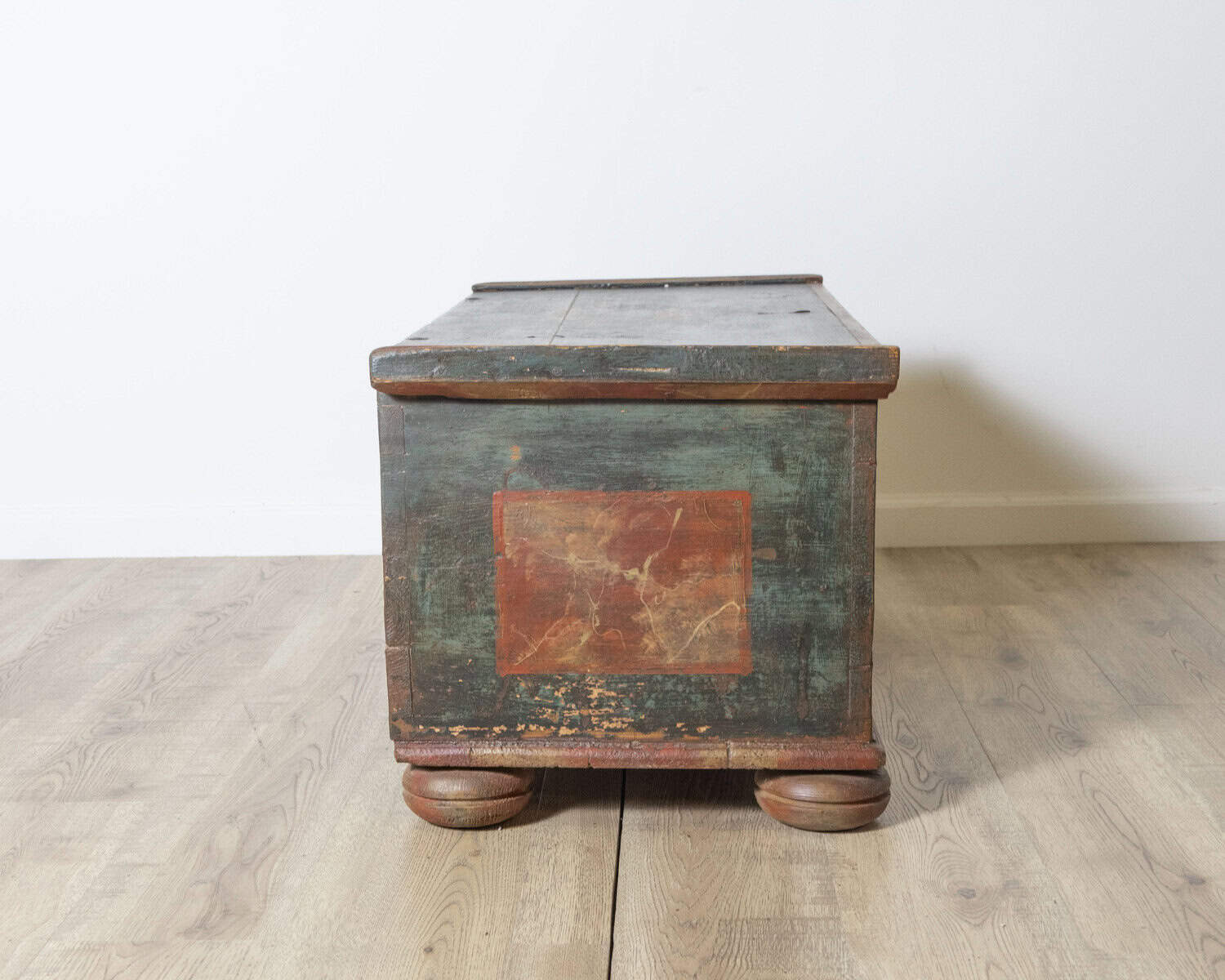 Alpine Folk Art Painted Chest with Floral Motifs, Dated 1835 - JAA