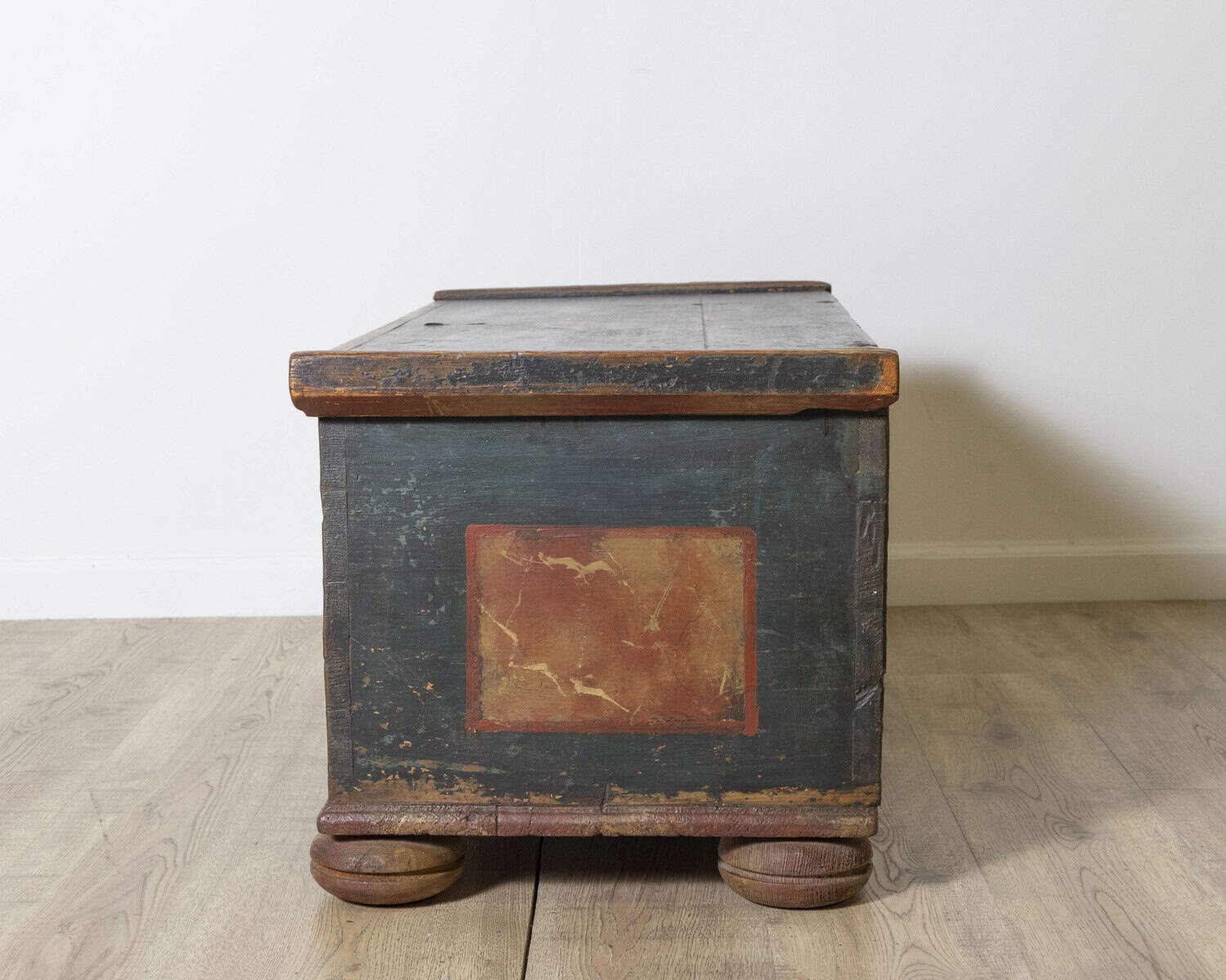 Alpine Folk Art Painted Chest with Floral Motifs, Dated 1835 - JAA