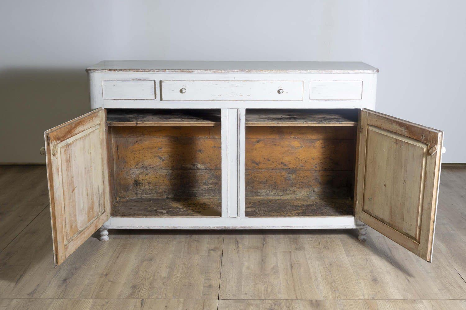 1830s Swedish Grey Painted Sideboard with Single Drawer over Two Doors - JAA
