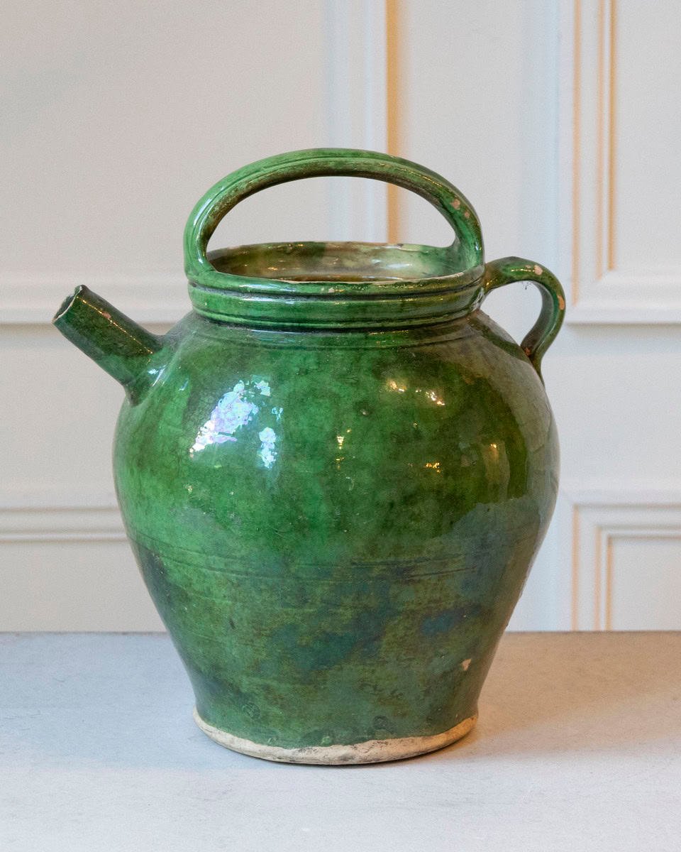 Green Glazed Terracotta Jug - JAA