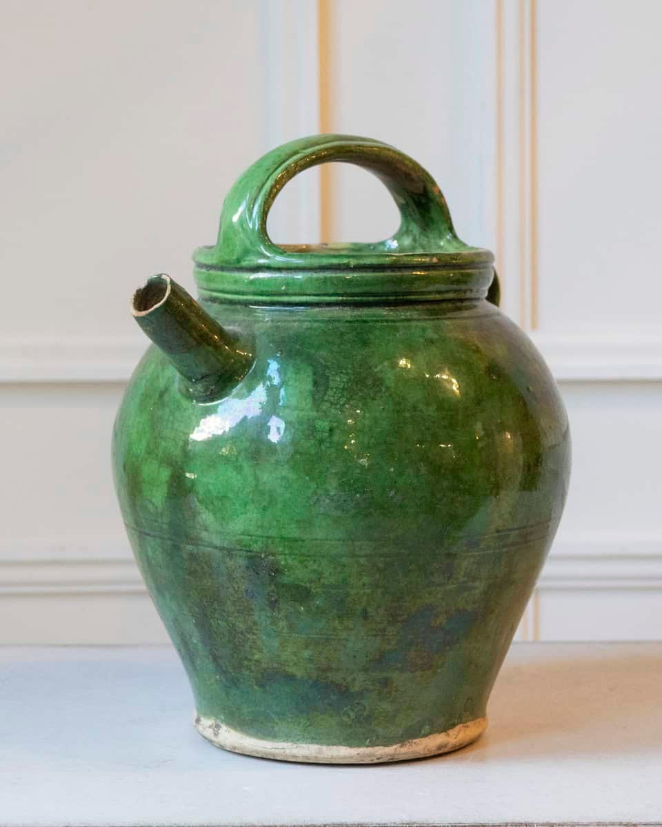 Green Glazed Terracotta Jug - JAA