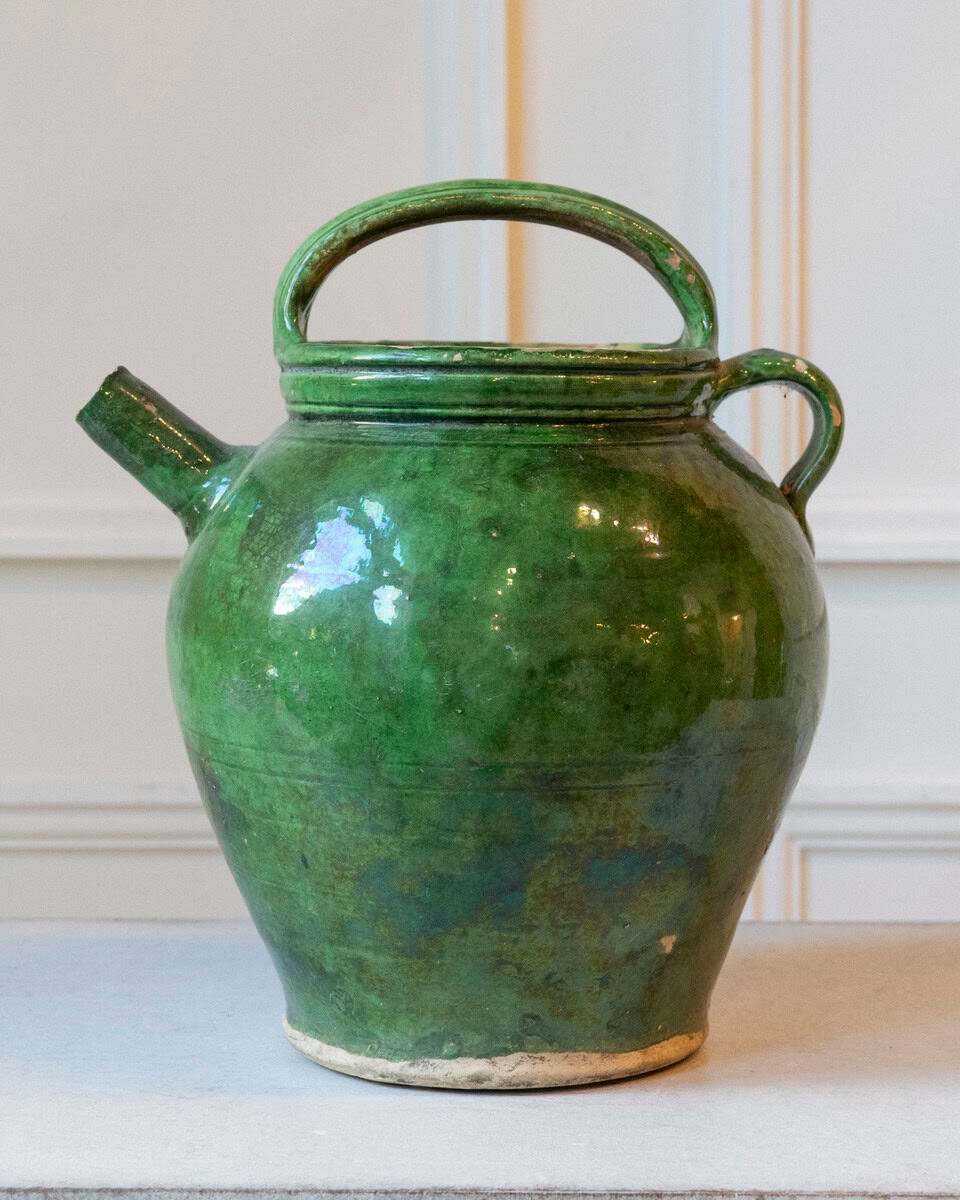 Green Glazed Terracotta Jug - JAA