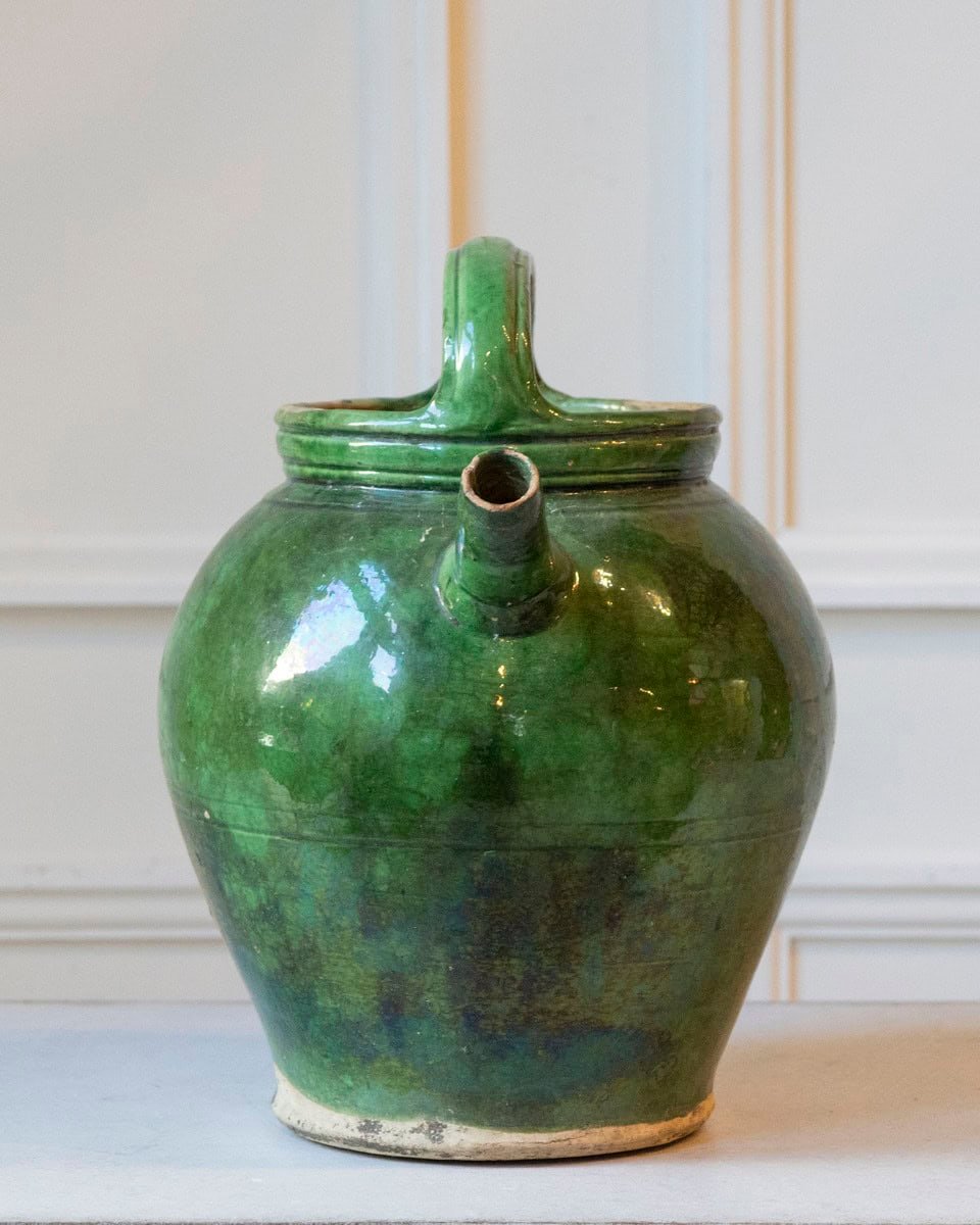 Green Glazed Terracotta Jug - JAA