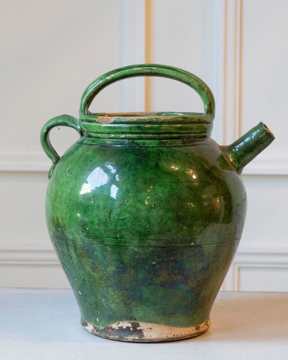Green Glazed Terracotta Jug - JAA