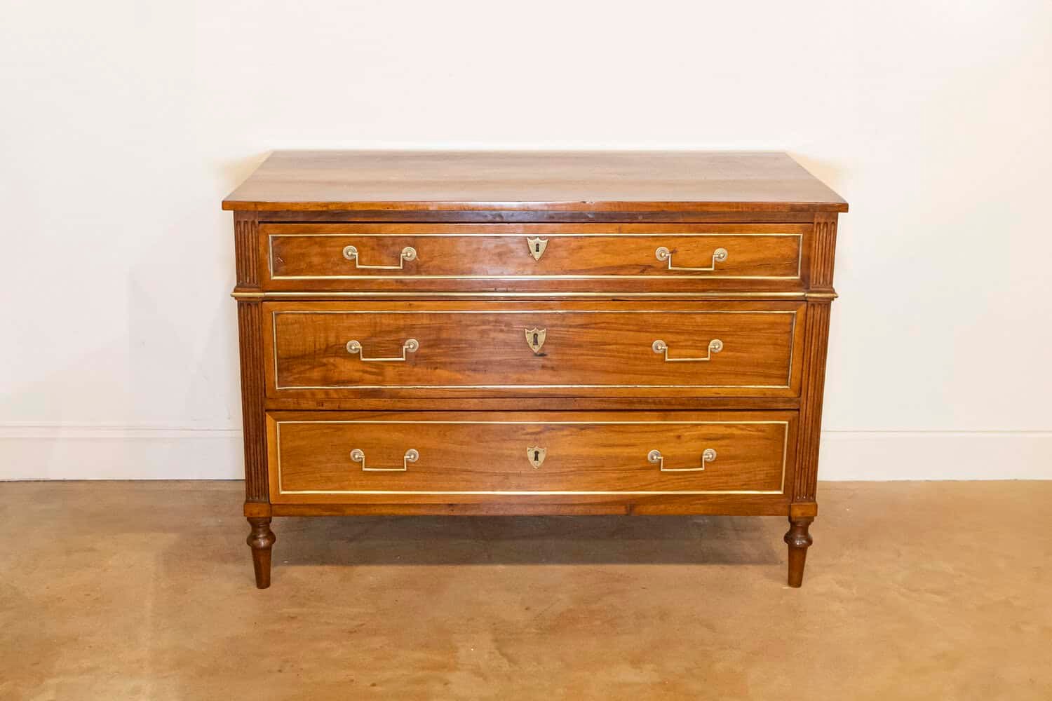 Louis XVI Style 1890s Commode with Graduated Drawers and Brass Hardware - JAA