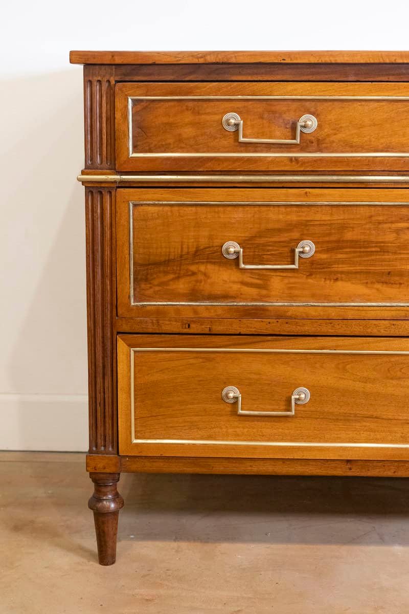 Louis XVI Style 1890s Commode with Graduated Drawers and Brass Hardware - JAA